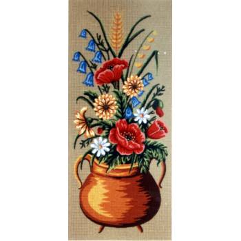 Stickpanel „Blumen“ im Format 55 x 22 cm 18.623 Gobelin-Diamant
